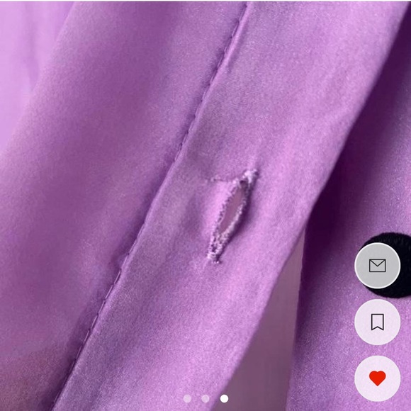 Zara Lavender Sheer Bow-Tie Blouse - Picture 16 of 16